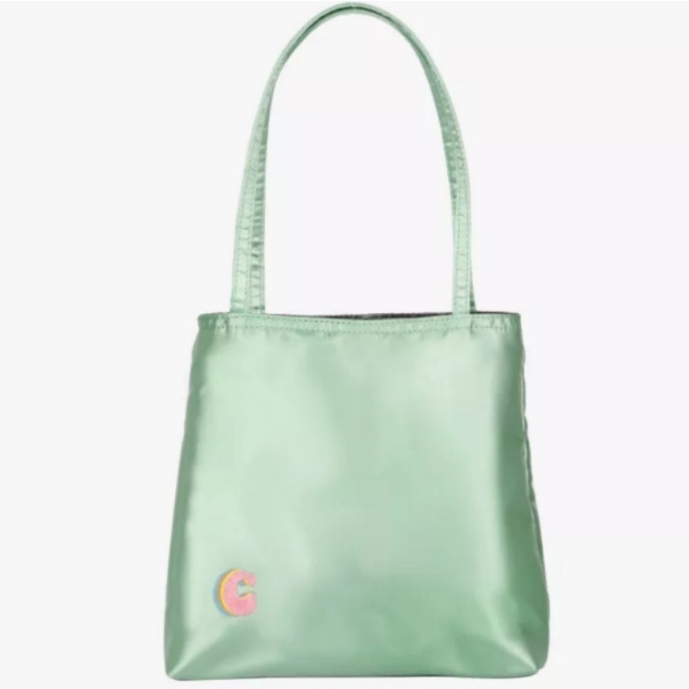Nwt Cider Satin Silk Melon Green Small Tote Bag